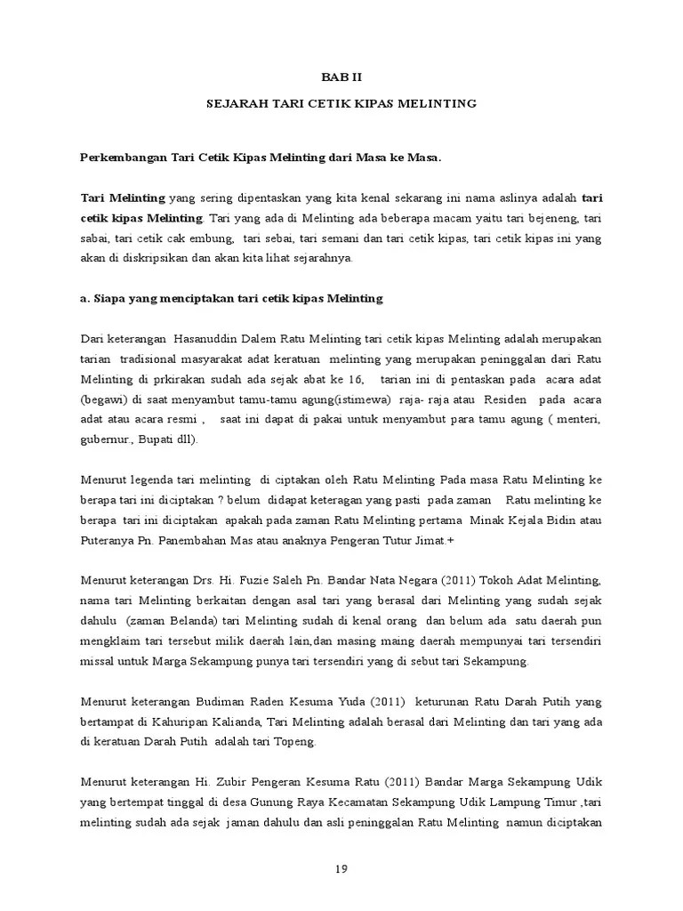 Sejarah Tari Melinting | PDF