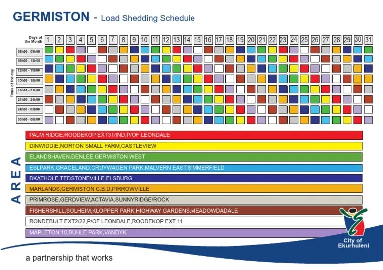 Germiston Load Shedding Schedule PDF