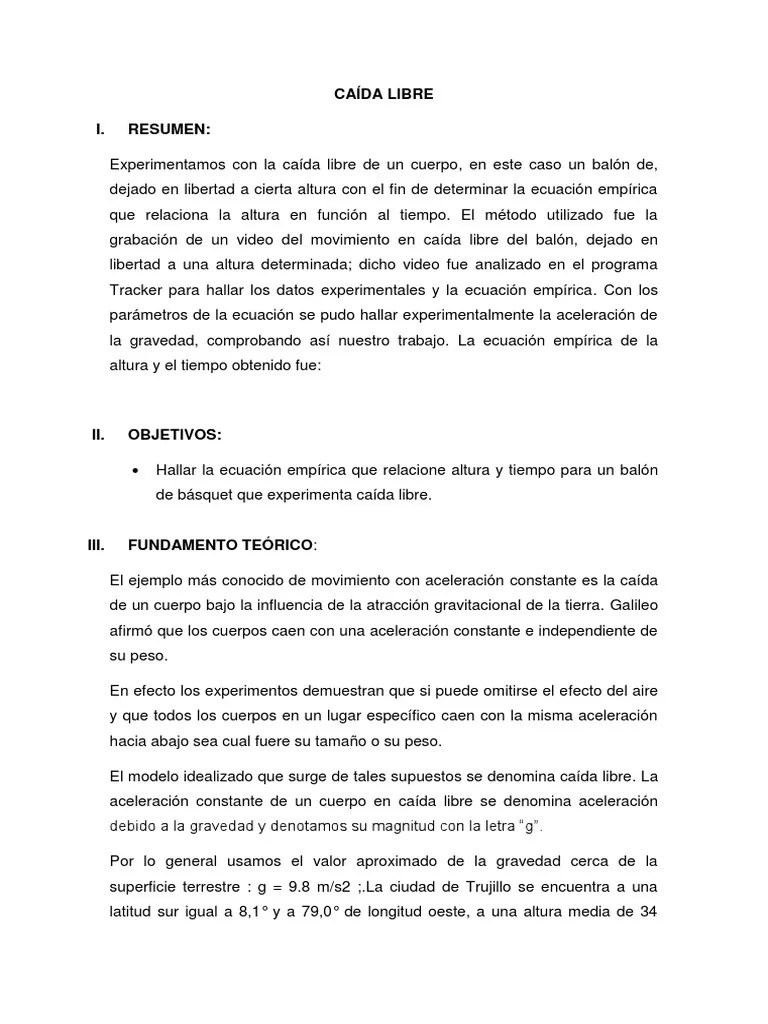 A Que Se Le Llama Caida Libre Libros Afabetización