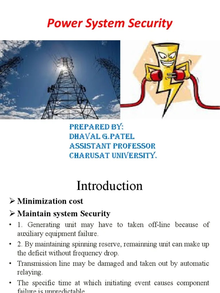 Power System Security_ppt Electric Power System Electric Power