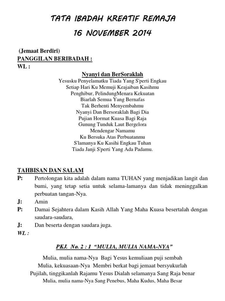 Tata Ibadah Kreatif Remaja Bumorik | PDF