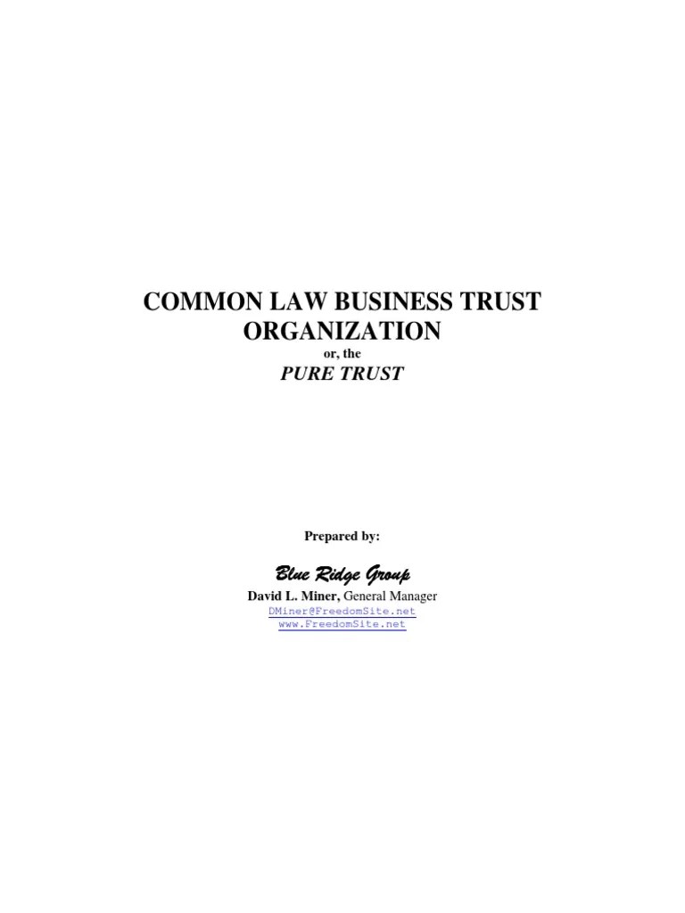 Non Statutory Trust Agreement Trust Law Trustee