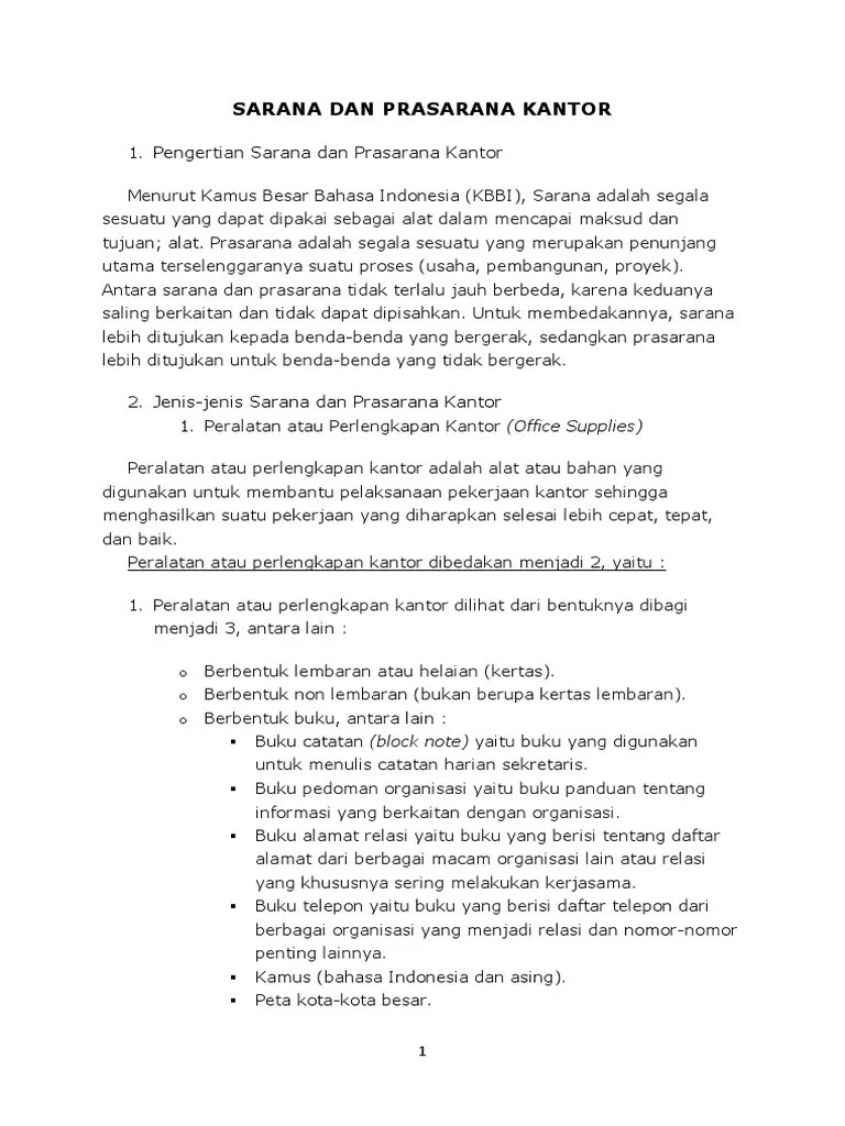 Sarana Dan Prasarana Kantor | PDF