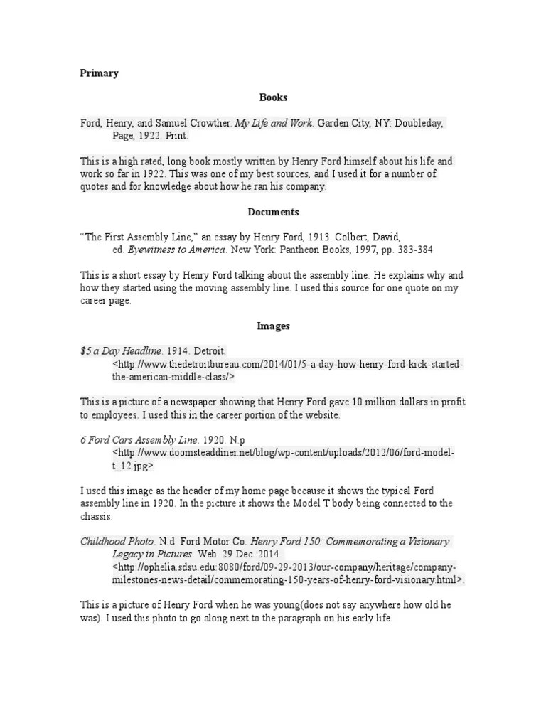 Bibliography Websites Business