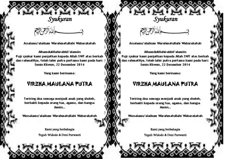 Syukuran Kelahiran Anak | PDF