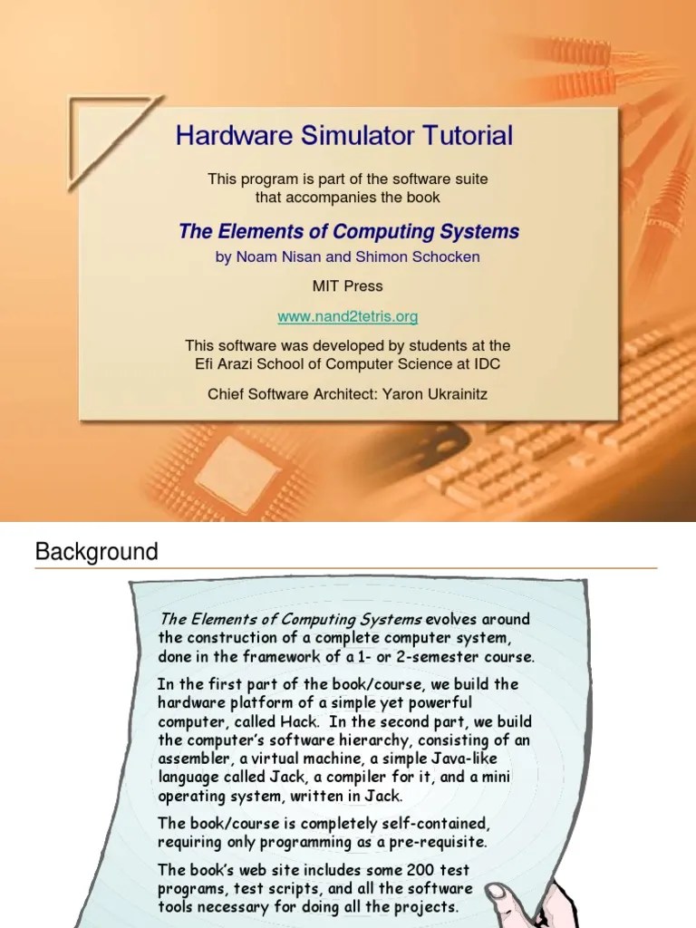 Hardware Simulator Tutorial PDF Hardware Description Language