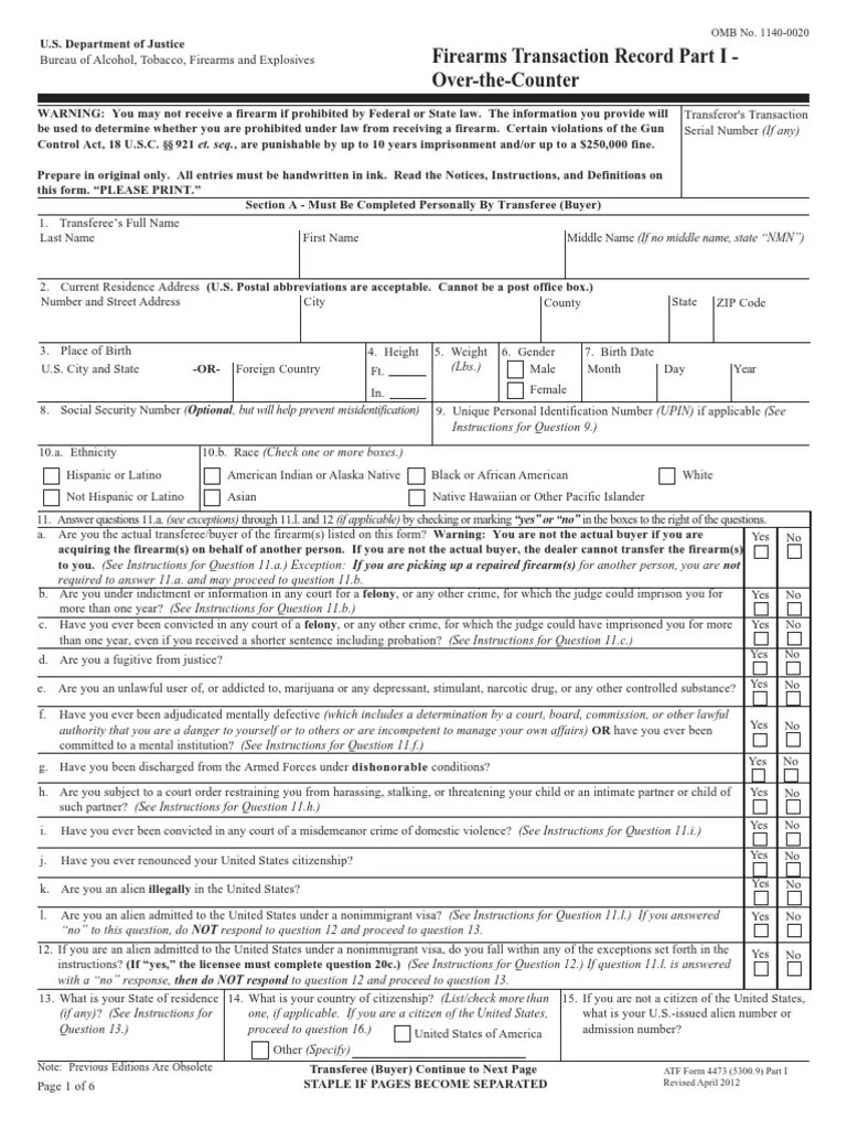 ATF Form 4473 PDF