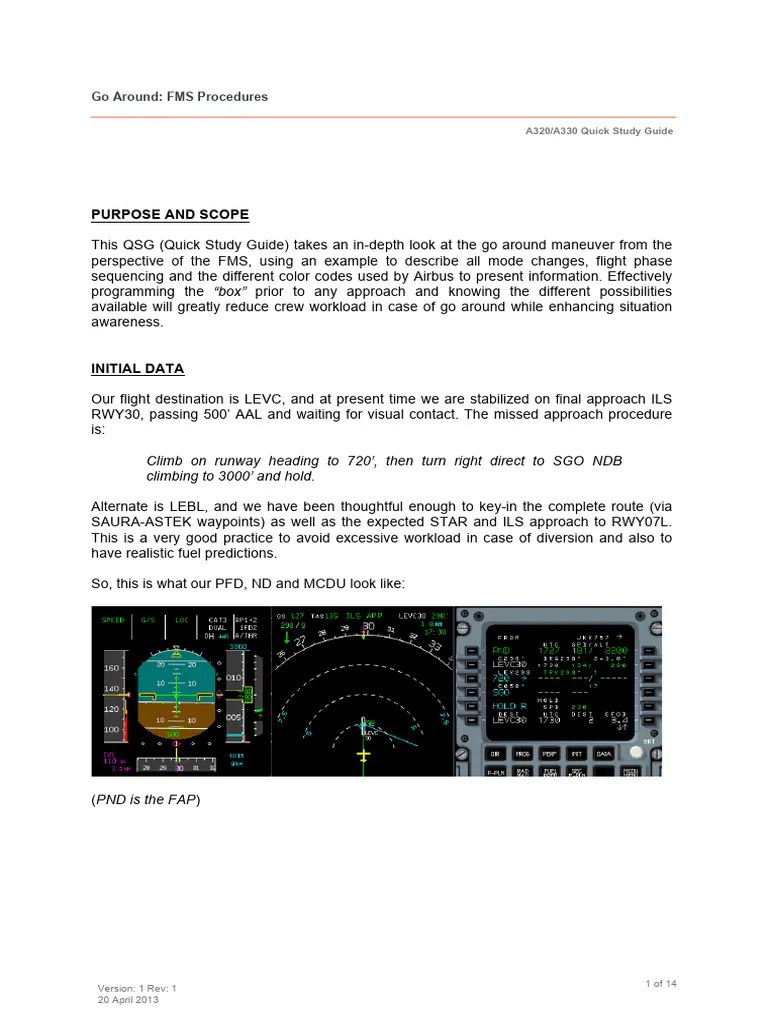 A320 Going Around Quick Study Guide Aviation Safety