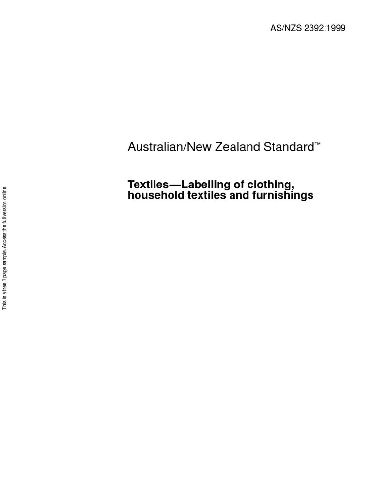 Australian Labeling Standards PDF Textiles Royalty Payment