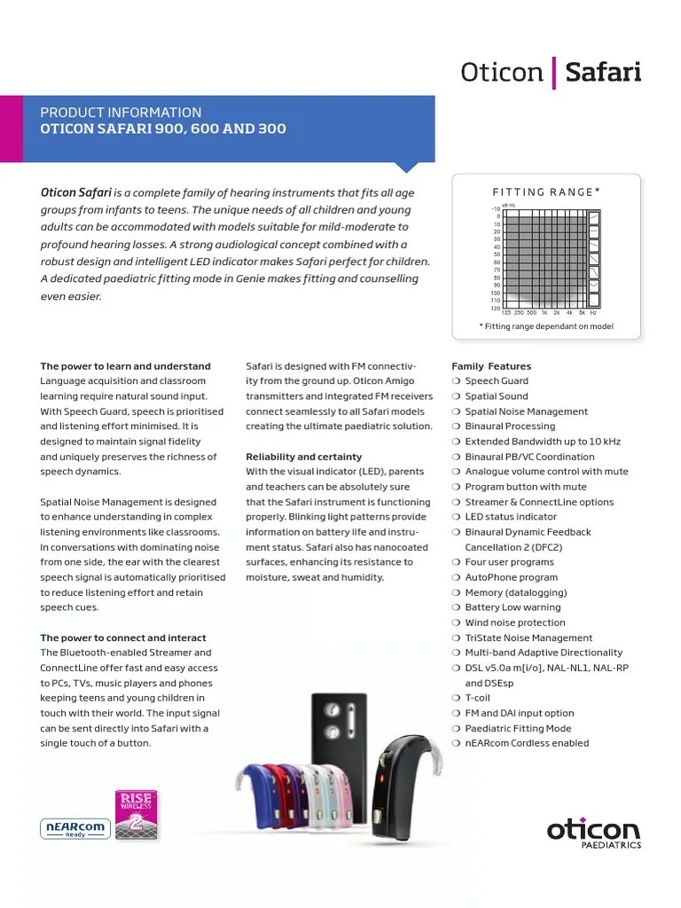 Oticon Safari | PDF | Decibel | Hearing Aid