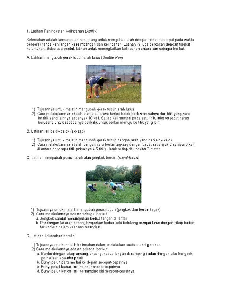 Bentuk Latihan Kebugaran Untuk Meningkatkan Kelincahan Adalah Berbagi