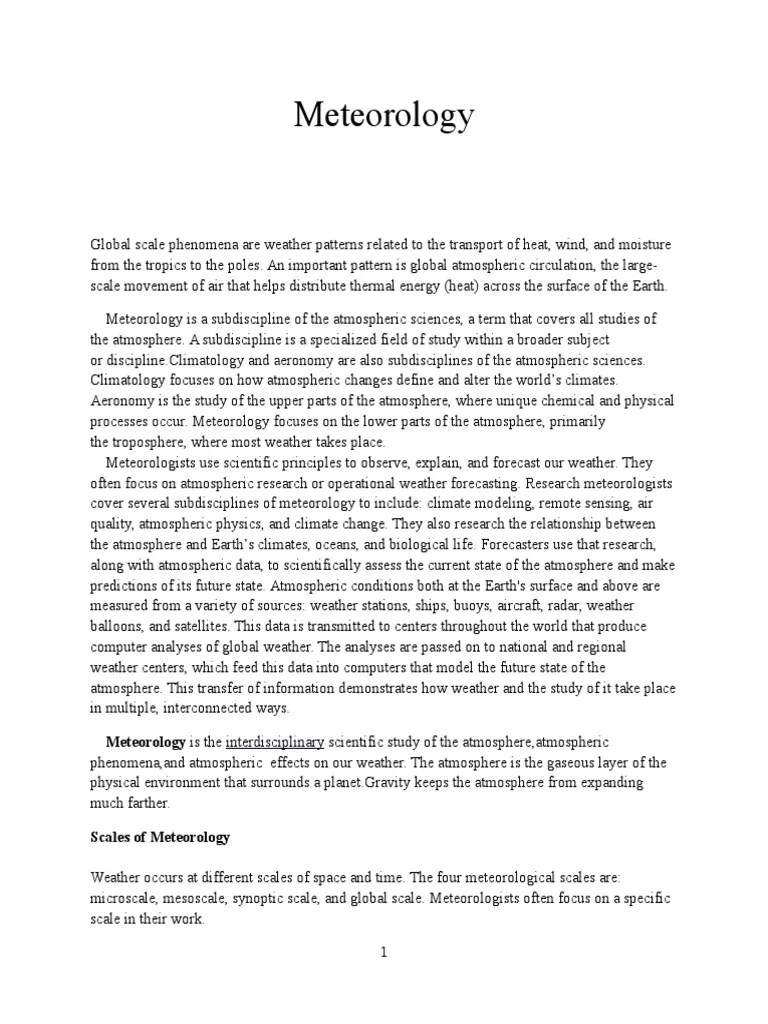 Meteorology PDF Meteorology Weather