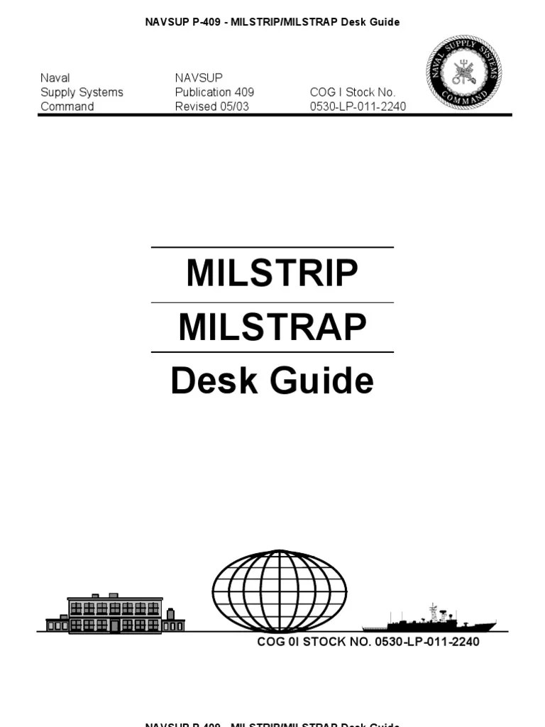 Navsup P409 Milstrip/Milstrap Desk Guide Logistics Business