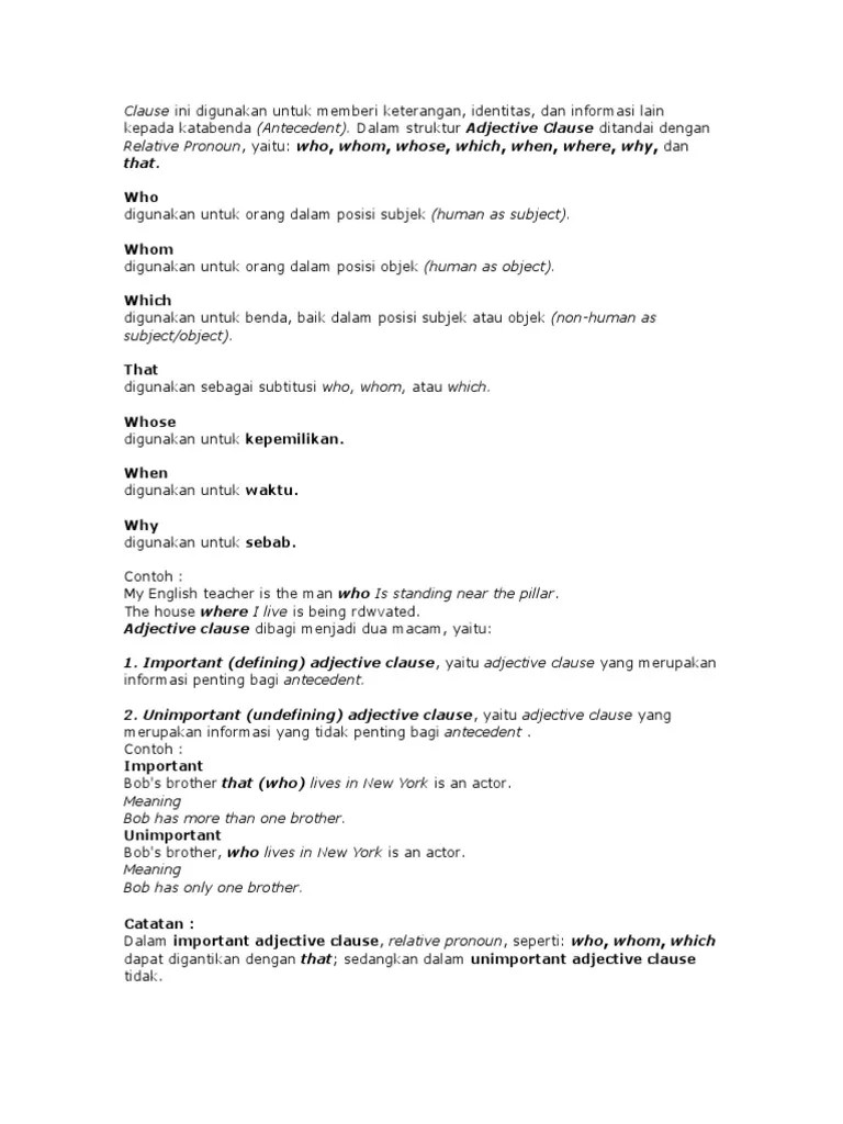 Adjective Clause | PDF