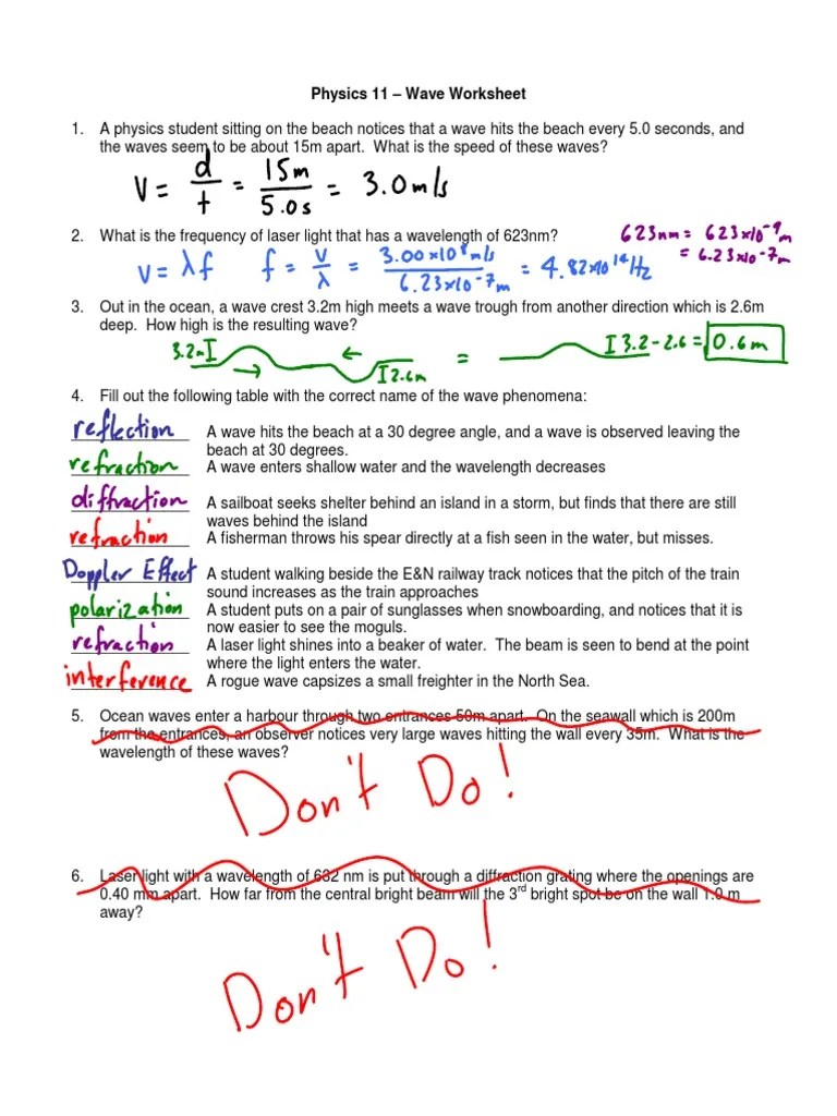 20++ Wave Interference Worksheet Answers – Worksheets Decoomo