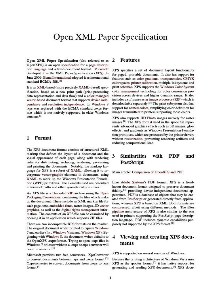 Open XML Paper Specification Software Digital & Social Media