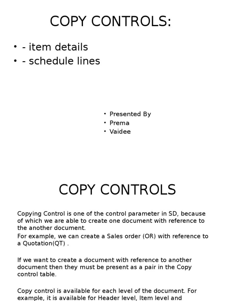 SAP SD Copy Controls Subroutine Areas Of Computer Science