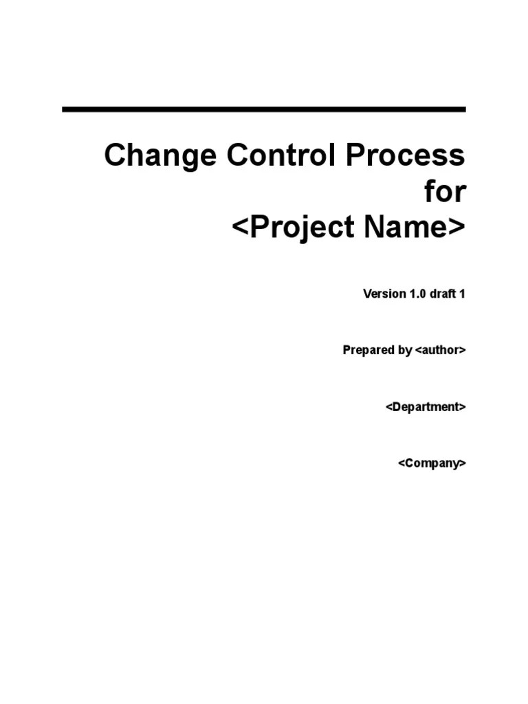 Change Control Process Template Verification And Validation Software Testing