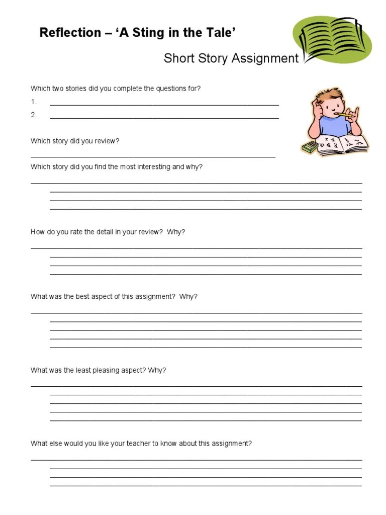 English Yr 8 Unit 2 Reflection Short Story Study