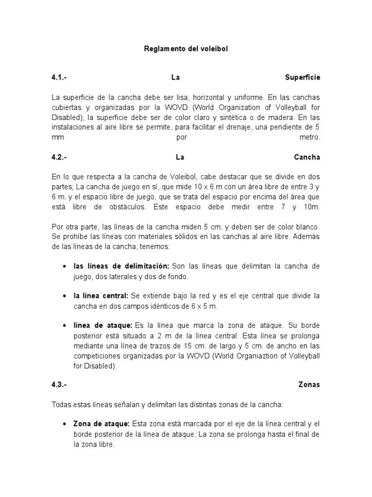 Reglamento Del Voleibol Vóleibol Deportes