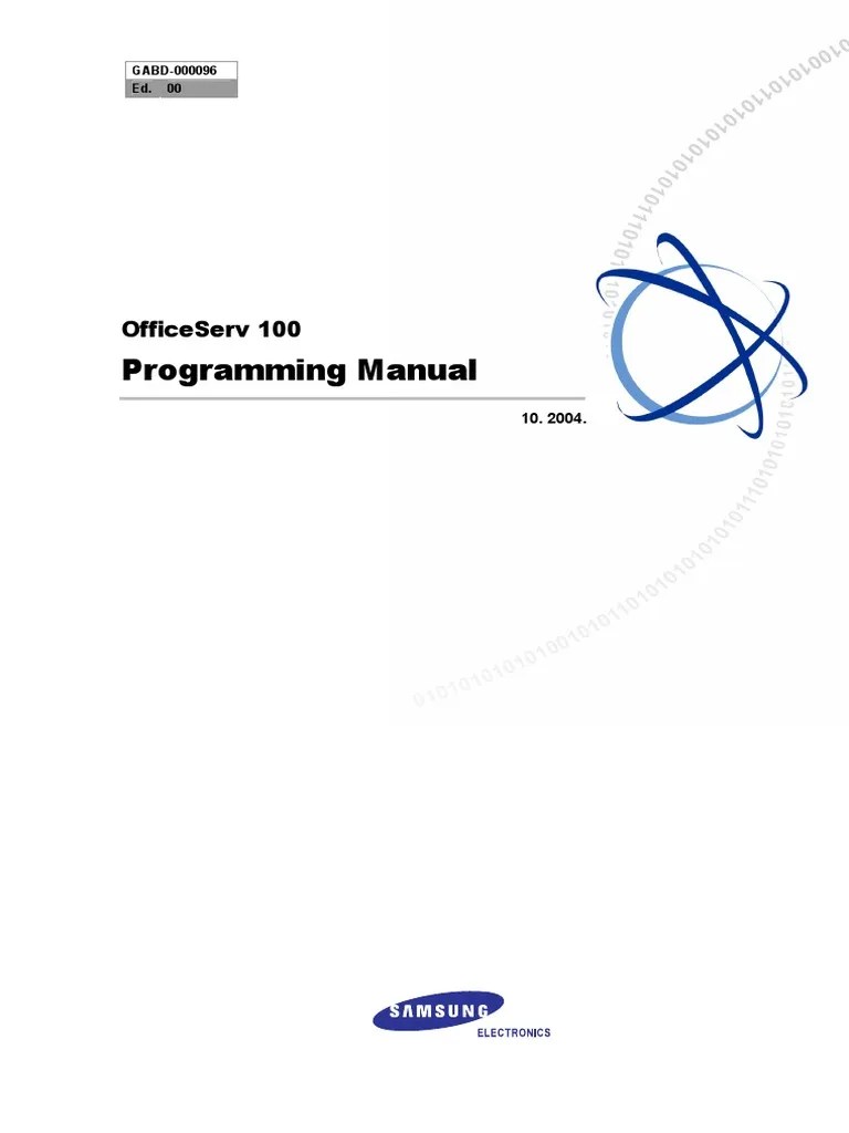 OfficeServ 100 Programming Manual (1) Telephone Voice Over Ip