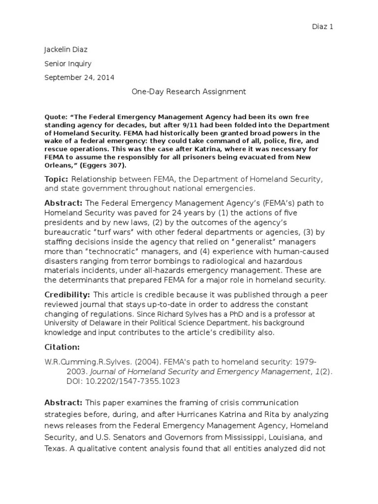 😍 Emergency management research paper topics. Emergency Management