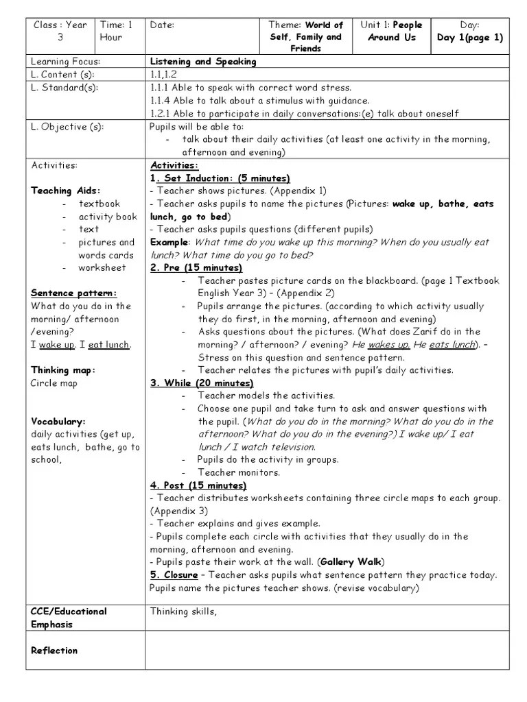 WEEK 1 Lesson Plan Year 3 PDF Lesson Plan Poetry