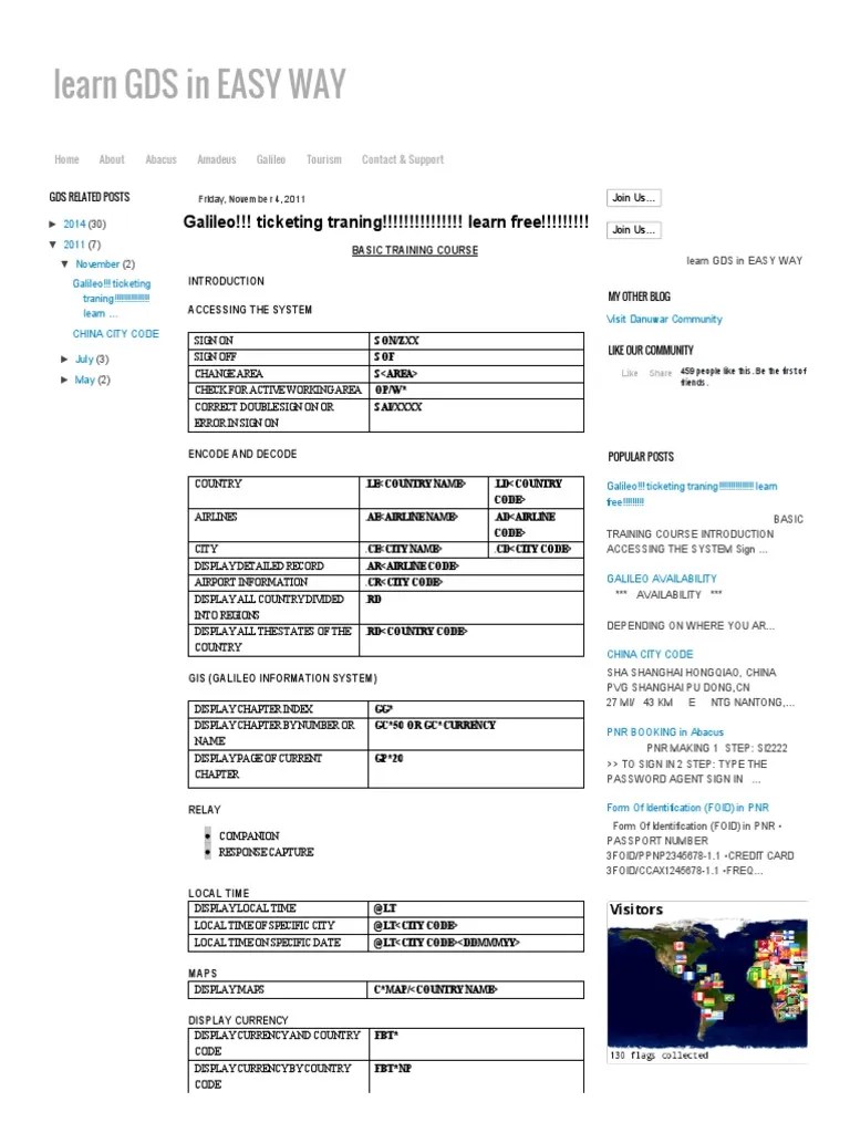 Galileo Basic Commands Computing And Information Technology
