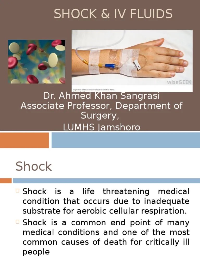 Shock & IV fluids Shock (Circulatory) Sepsis