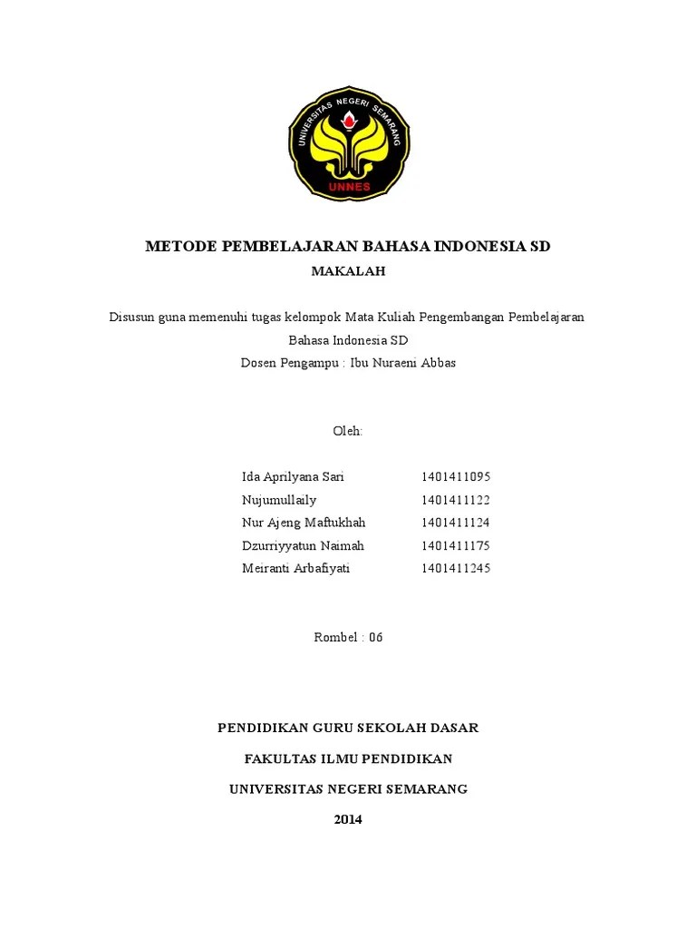 Metode Pembelajaran Bahasa Indonesia Sekolah Dasar