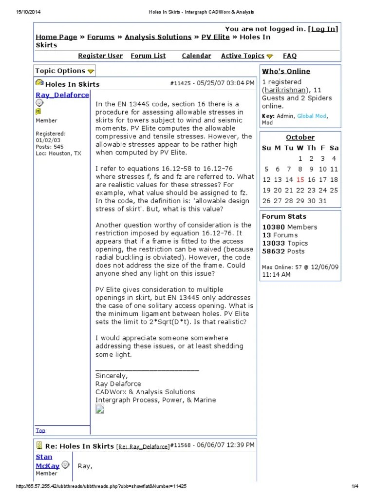 Holes in Skirts | PDF | Stress (Mechanics) | Buckling