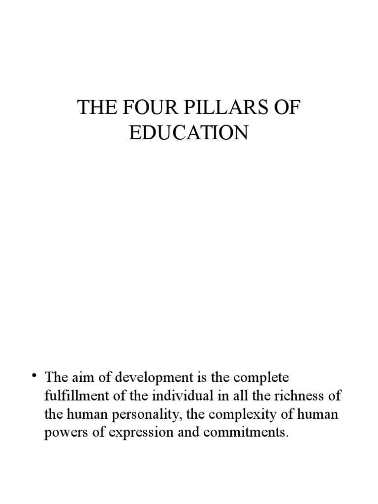 The Four Pillars of Education PDF Learning Communication