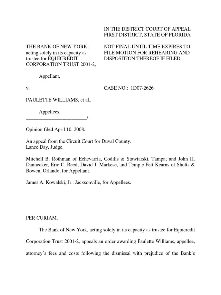 AFFIRMED Motion To Dismiss Granted WITH Prejudice, Defendants