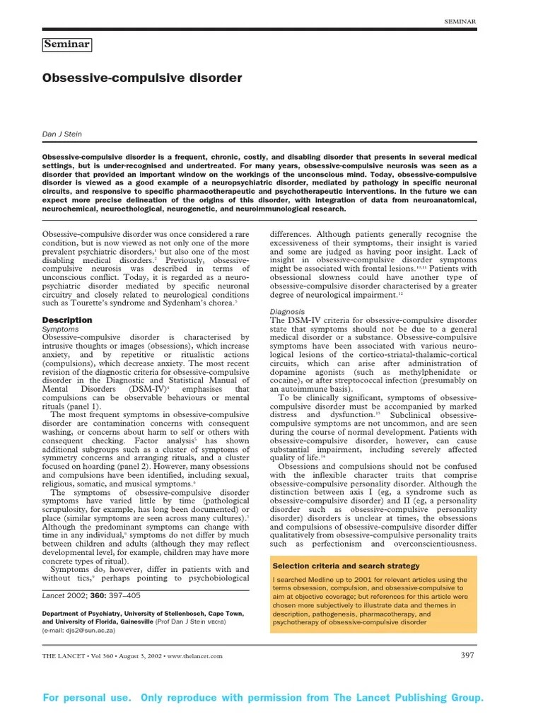 OCD Disorder Tourette Syndrome