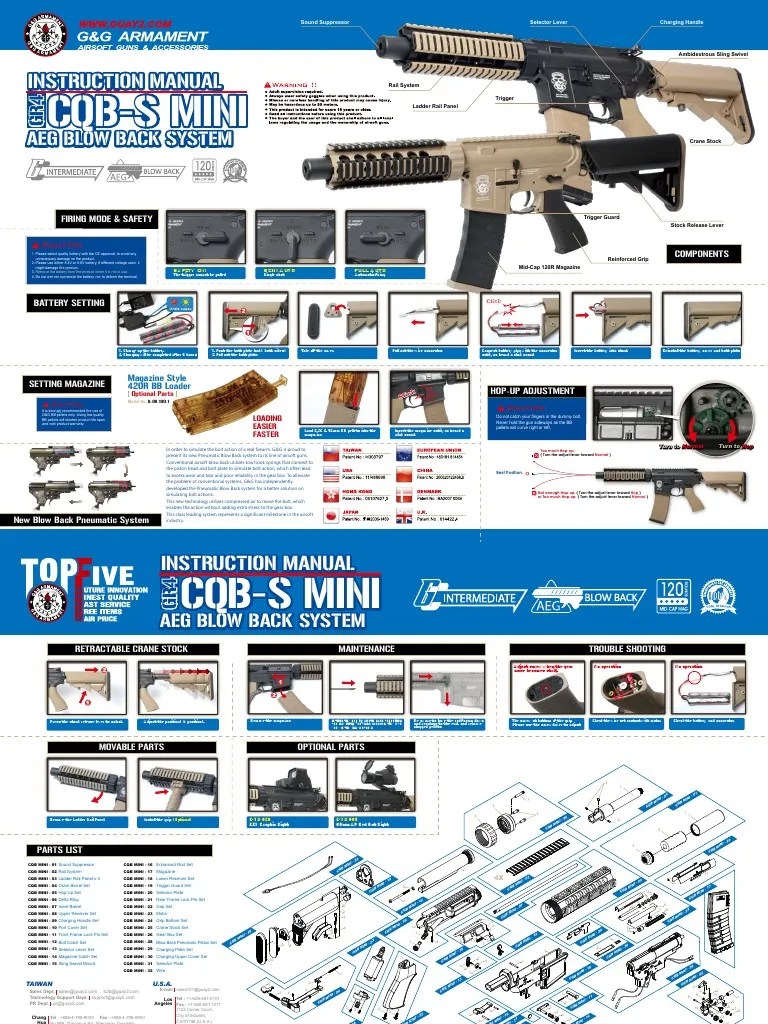 Cqbs Mini Manual Firearms Projectile Weapons