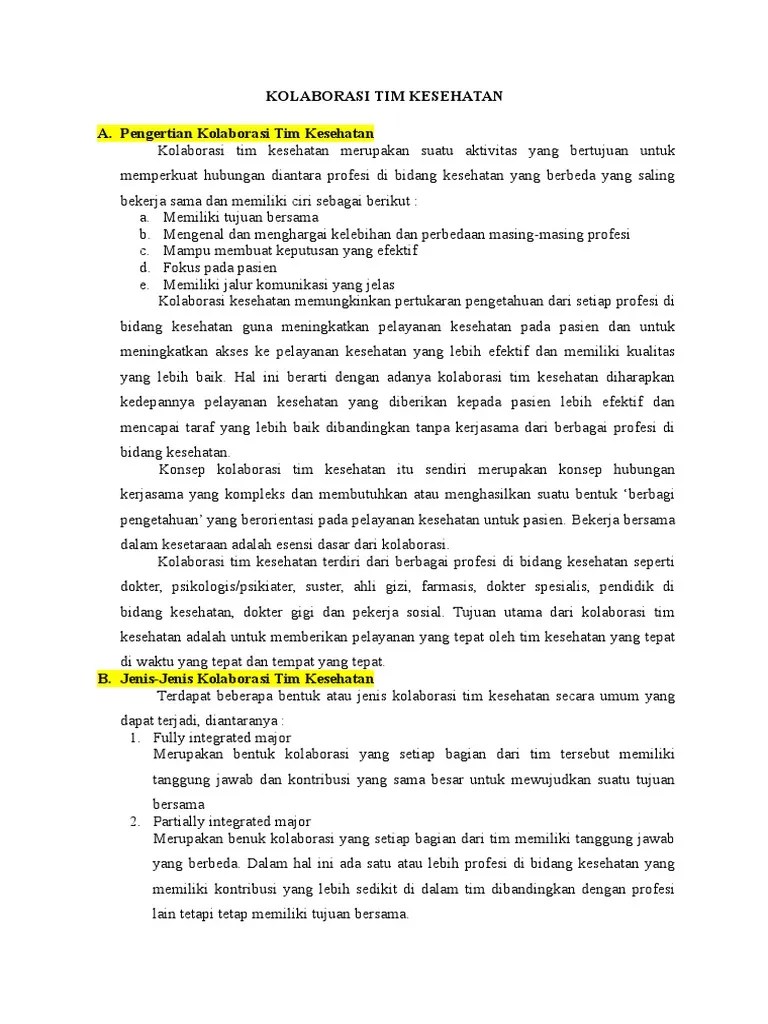 Kolaborasi Tim Kesehatan