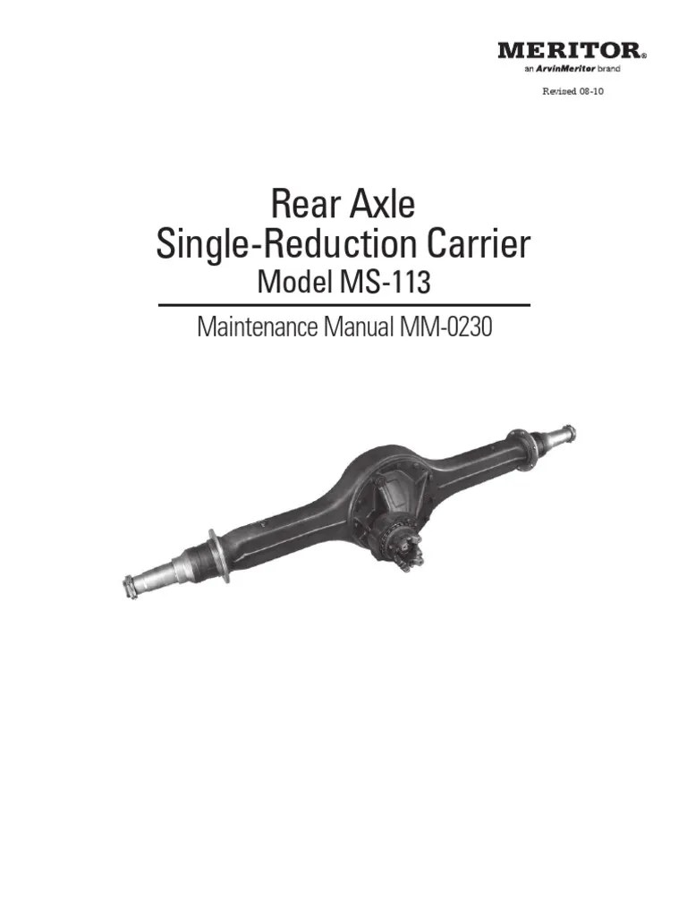 Meritor Axle MS113 Gear Bearing (Mechanical)