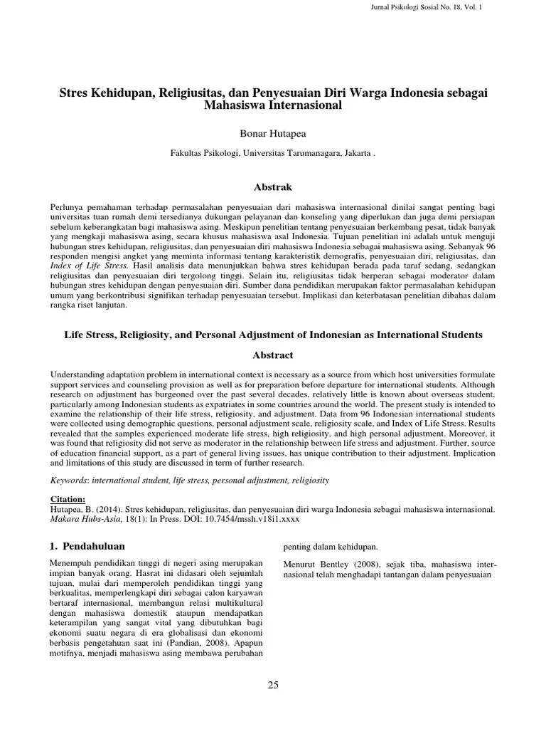 Jurnal Penyesuaian Diri