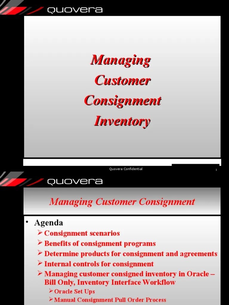 Consignment Order Process Inventory Invoice