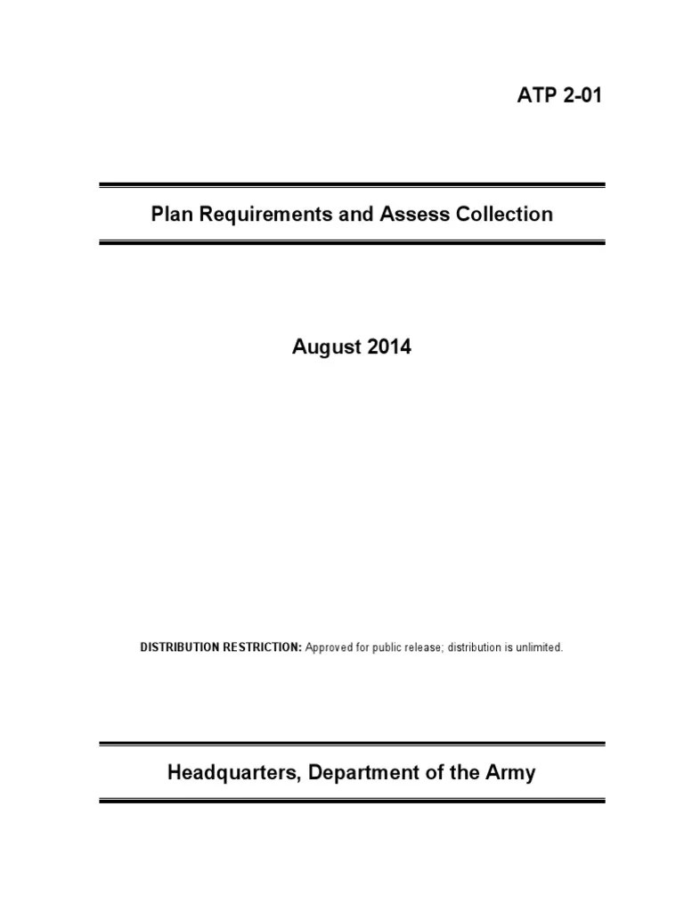 ATP 201 Plan Requirements and Assess Collection 2014 PDF Military