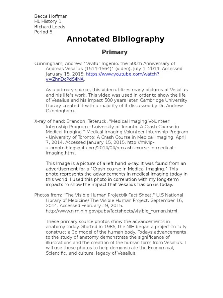 Annotated Bibliography Earth & Life Sciences Life Sciences