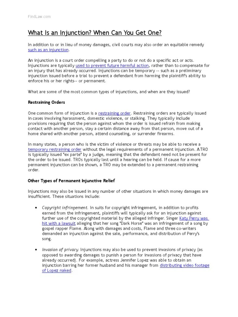 What Is an Injunction? When Can You Get One? Restraining Order