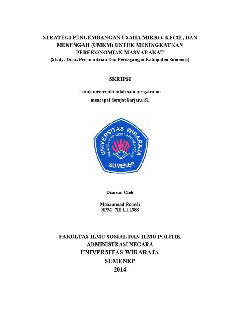 Strategi Pengembangan Usaha Mikro, Kecil, Dan Menengah (Umkm) 0 | Pdf