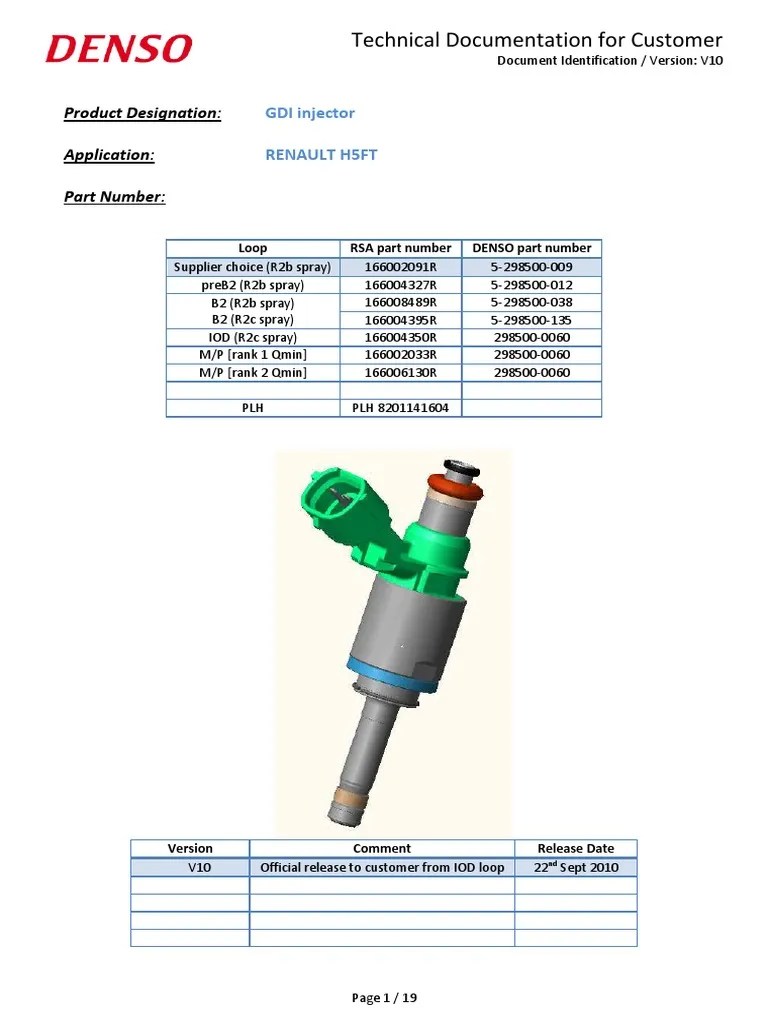 GDI DENSO Injectors Fuel Injection Mechanical Engineering