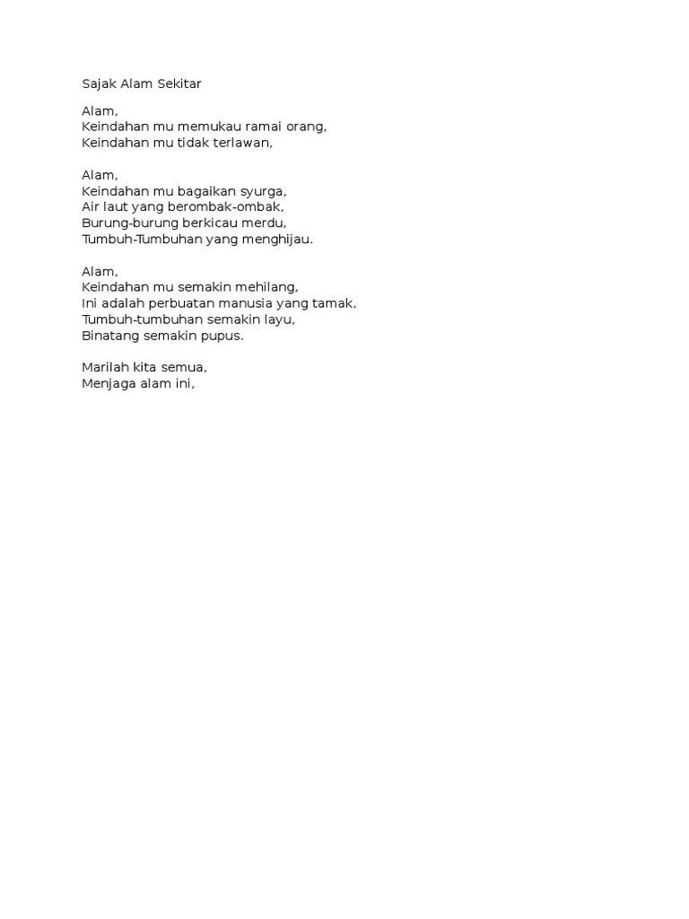 Sajak Tentang Alam Sekitar 10+ Puisi Alam Tentang Puisi Keindahan