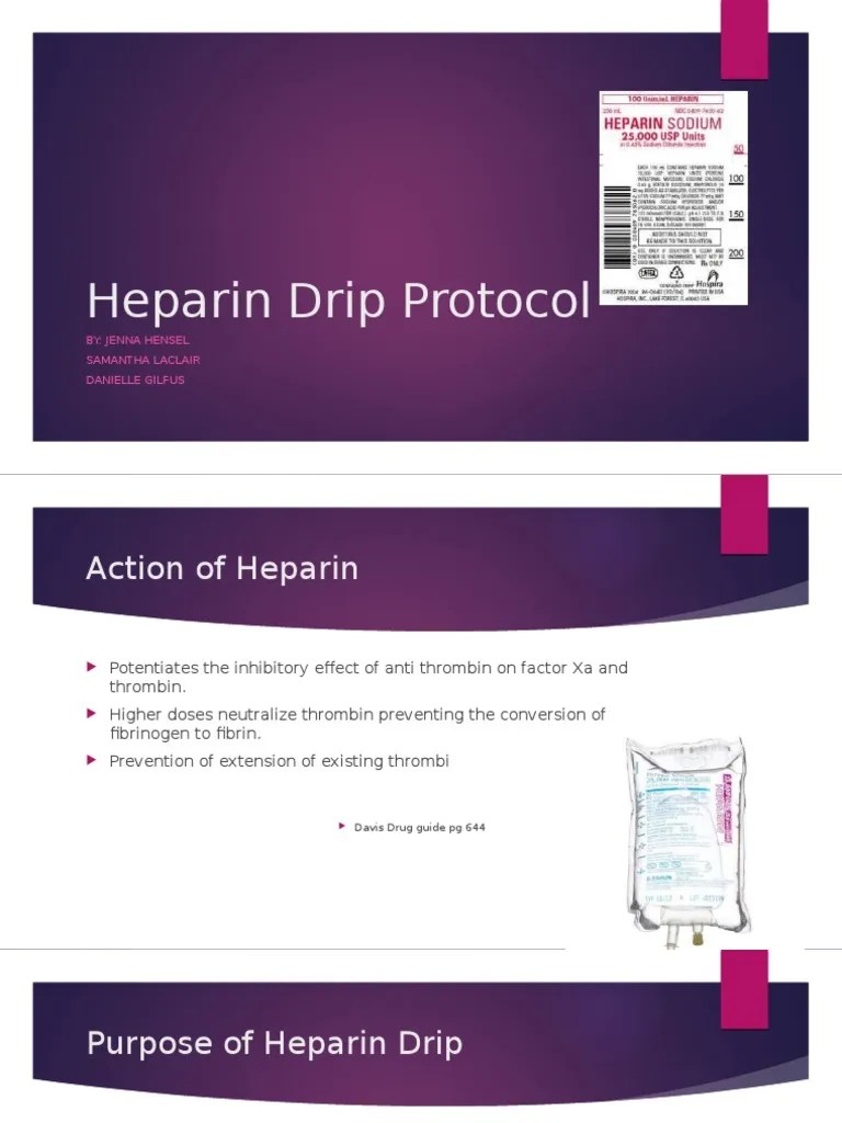 Heparin Drip Protocol Overview | PDF | Thrombosis | Intravenous Therapy
