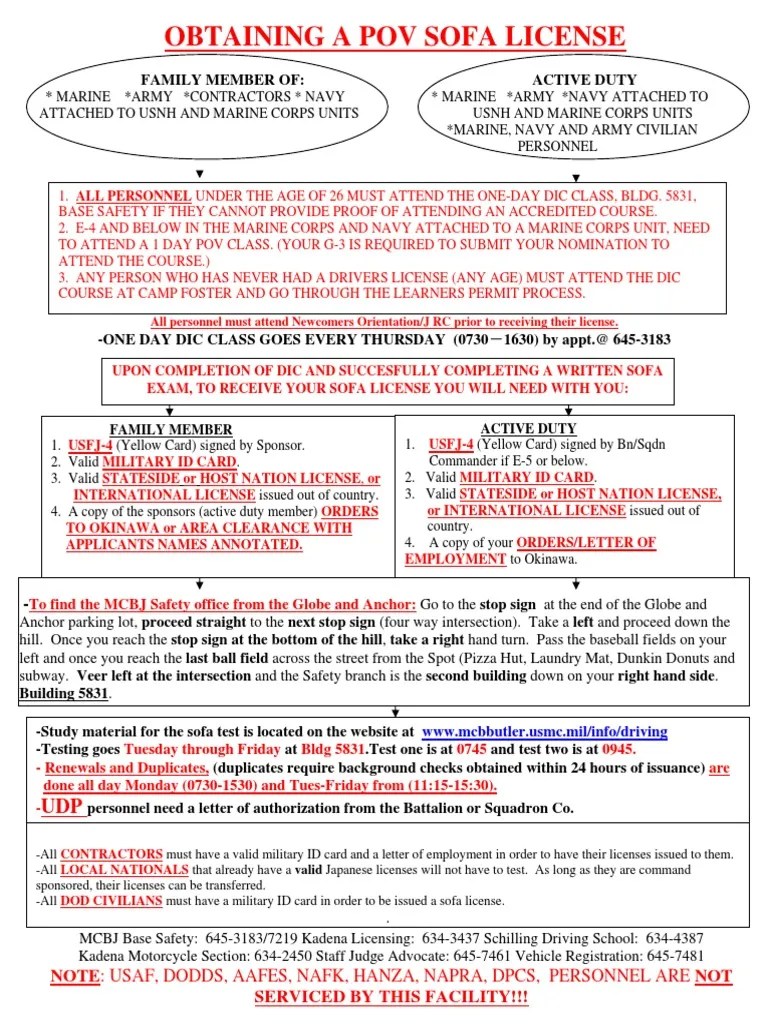 sofa license okinawa