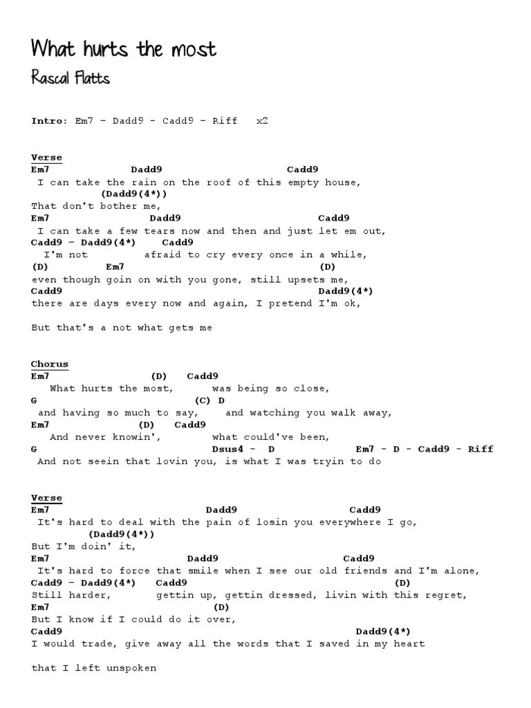 What Hurts the Most Rascal Flatts