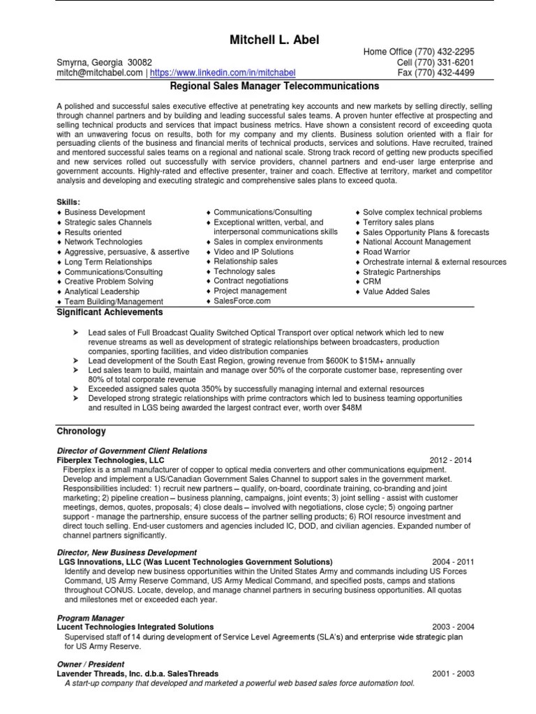Sample Resume Regional Sales Manager India Good Resume Examples