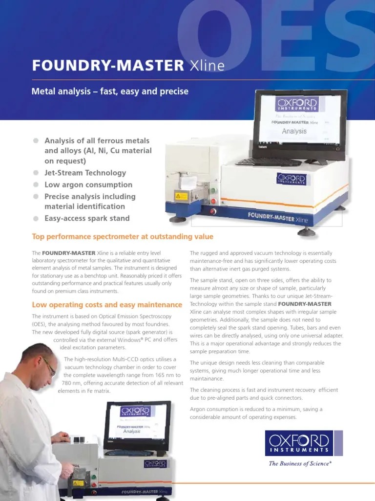 Foundry Master Xline Spectrometer PDF Vacuum Optics